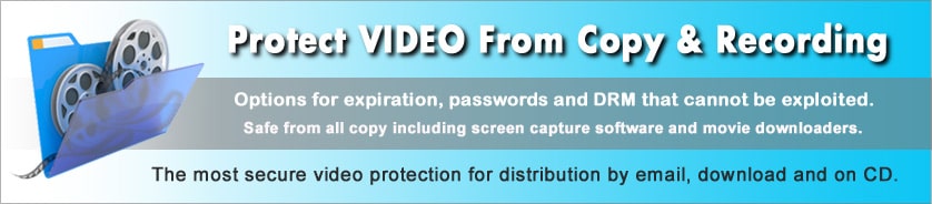 Video protection software to copy protect video from download and recording